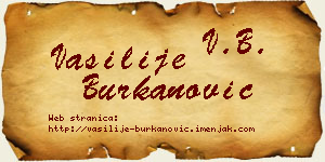 Vasilije Burkanović vizit kartica